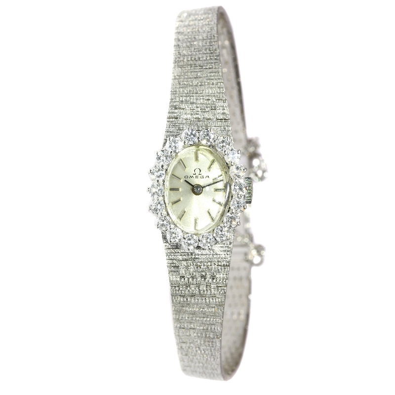 Omega white gold shop and diamond ladies watch